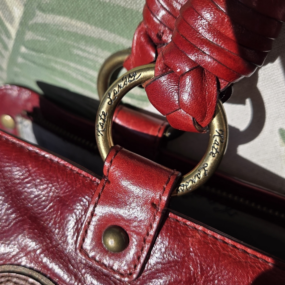Tooled Purse Shoulder Bag Burgundy Leather - Picture 7 of 12